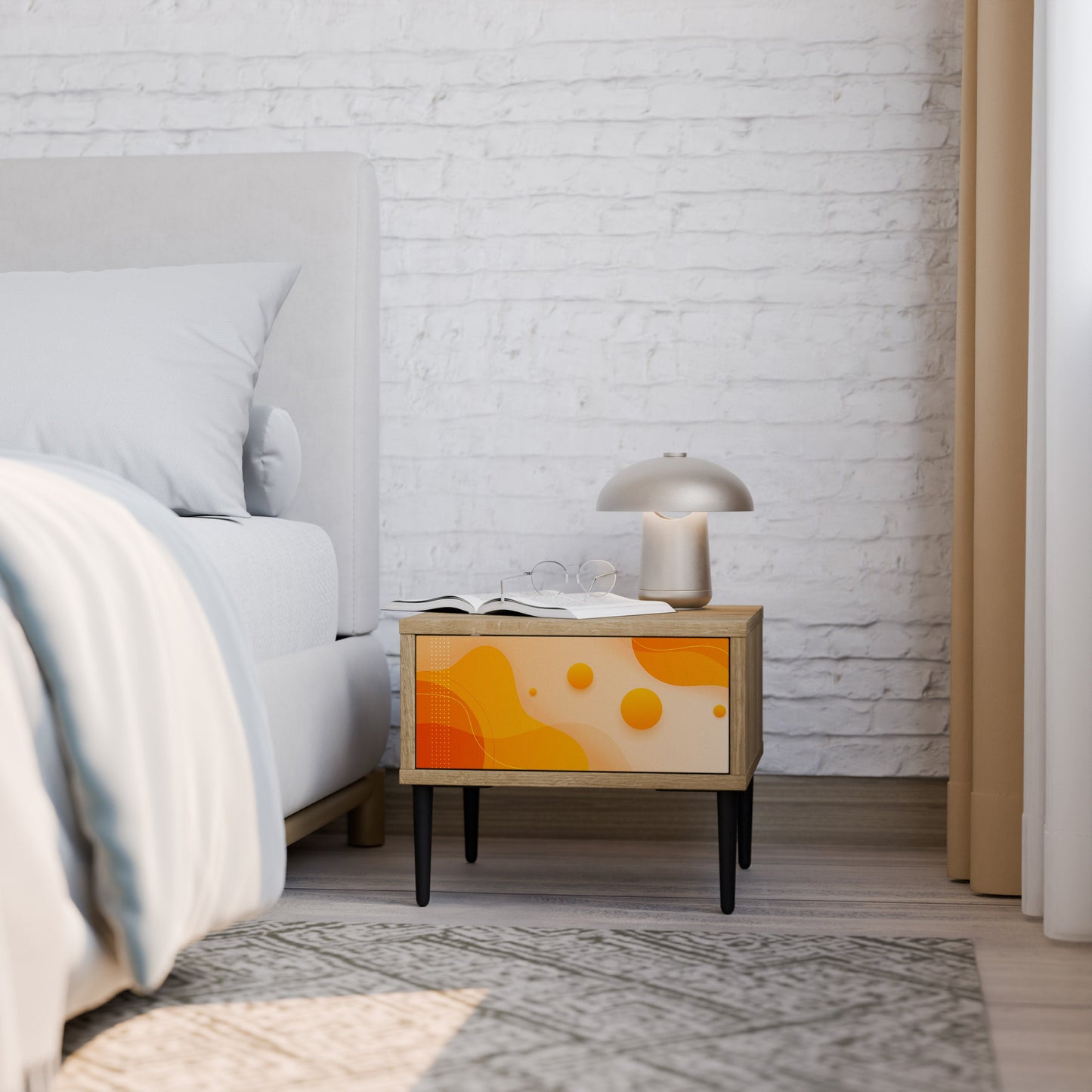 ORANGE ARRANGEMENT Comodino in Effetto Rovere