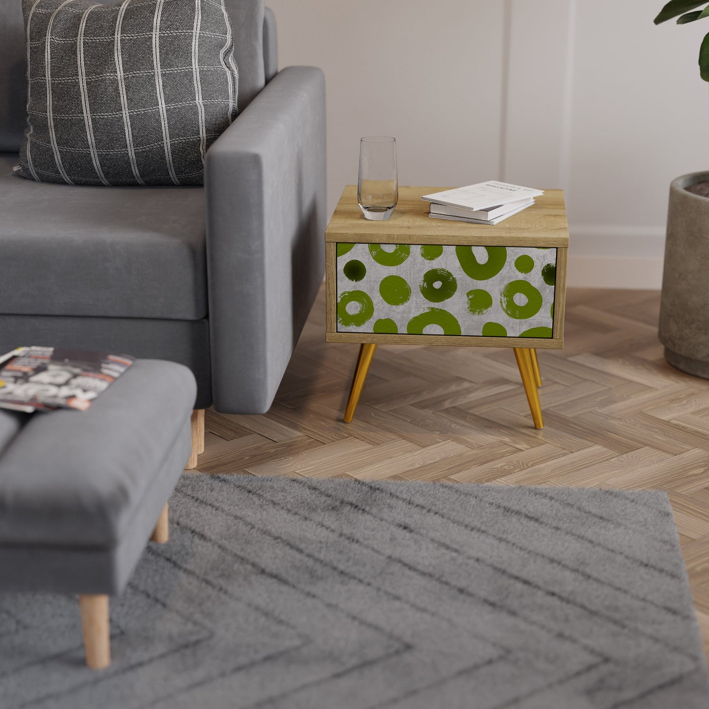 GREEN RHAPSODY Comodino in Effetto Rovere