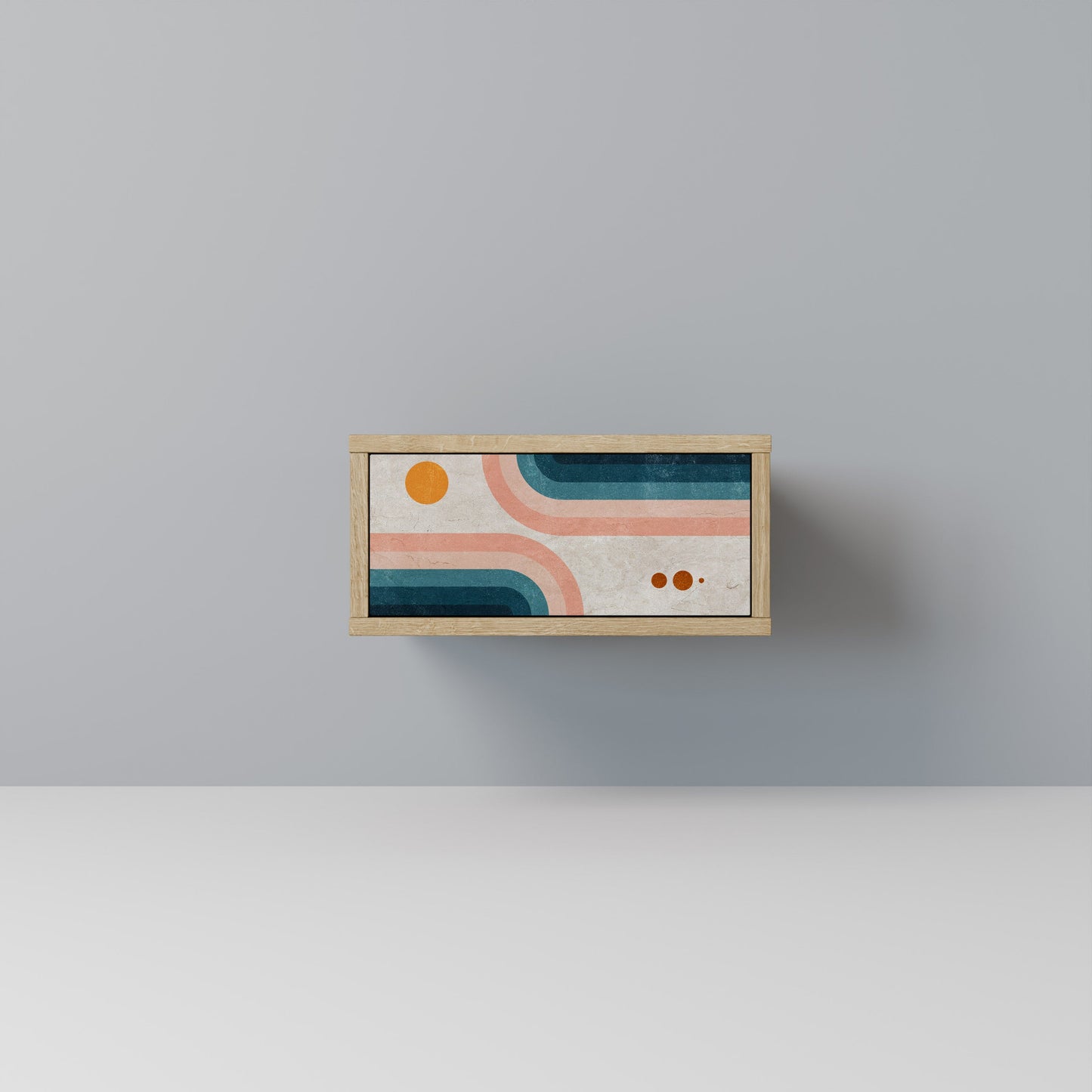 TWO HALVES Comodino in Effetto Rovere