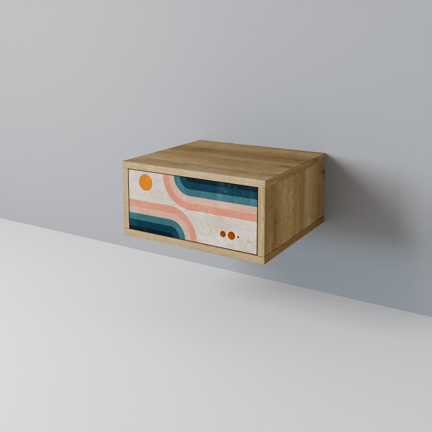 TWO HALVES Comodino in Effetto Rovere