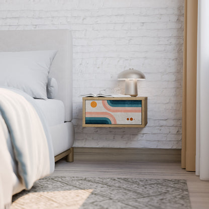 TWO HALVES Comodino in Effetto Rovere