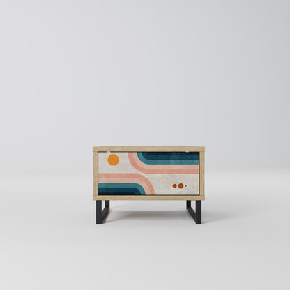 TWO HALVES Comodino in Effetto Rovere