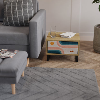 TWO HALVES Comodino in Effetto Rovere