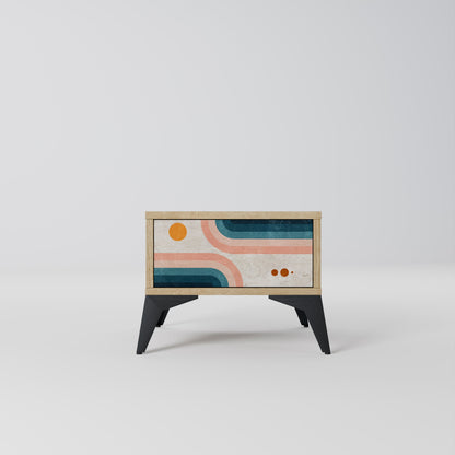 TWO HALVES Comodino in Effetto Rovere