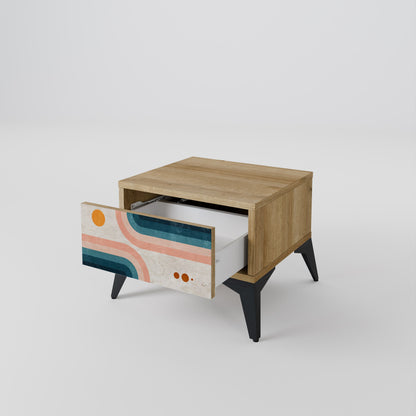 TWO HALVES Comodino in Effetto Rovere