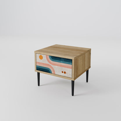 TWO HALVES Comodino in Effetto Rovere