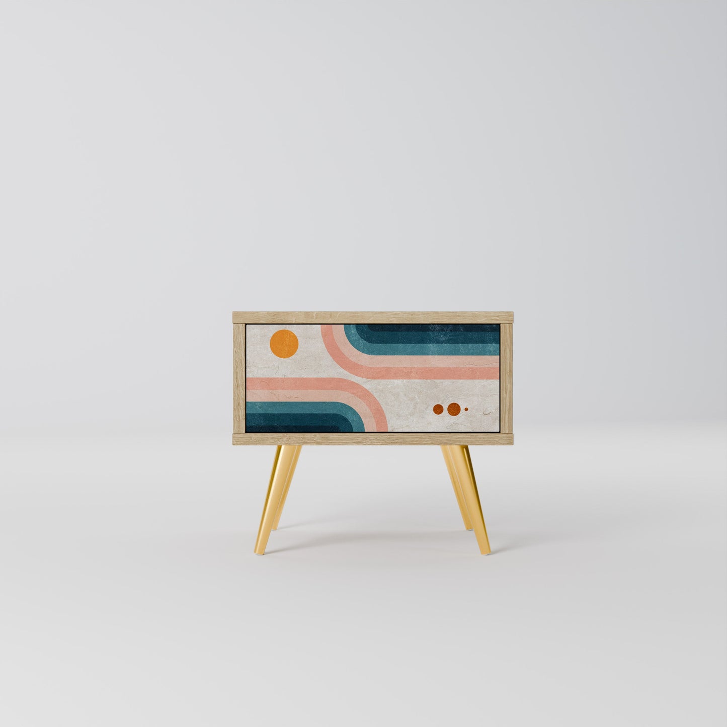 TWO HALVES Comodino in Effetto Rovere