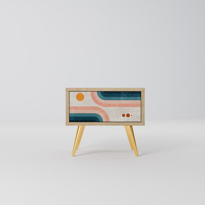 TWO HALVES Comodino in Effetto Rovere