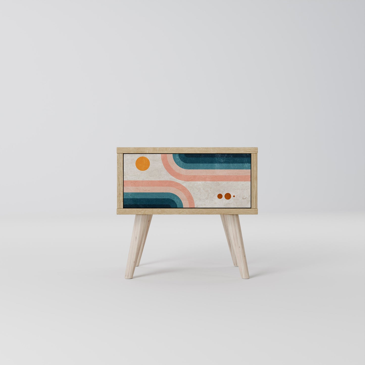 TWO HALVES Comodino in Effetto Rovere