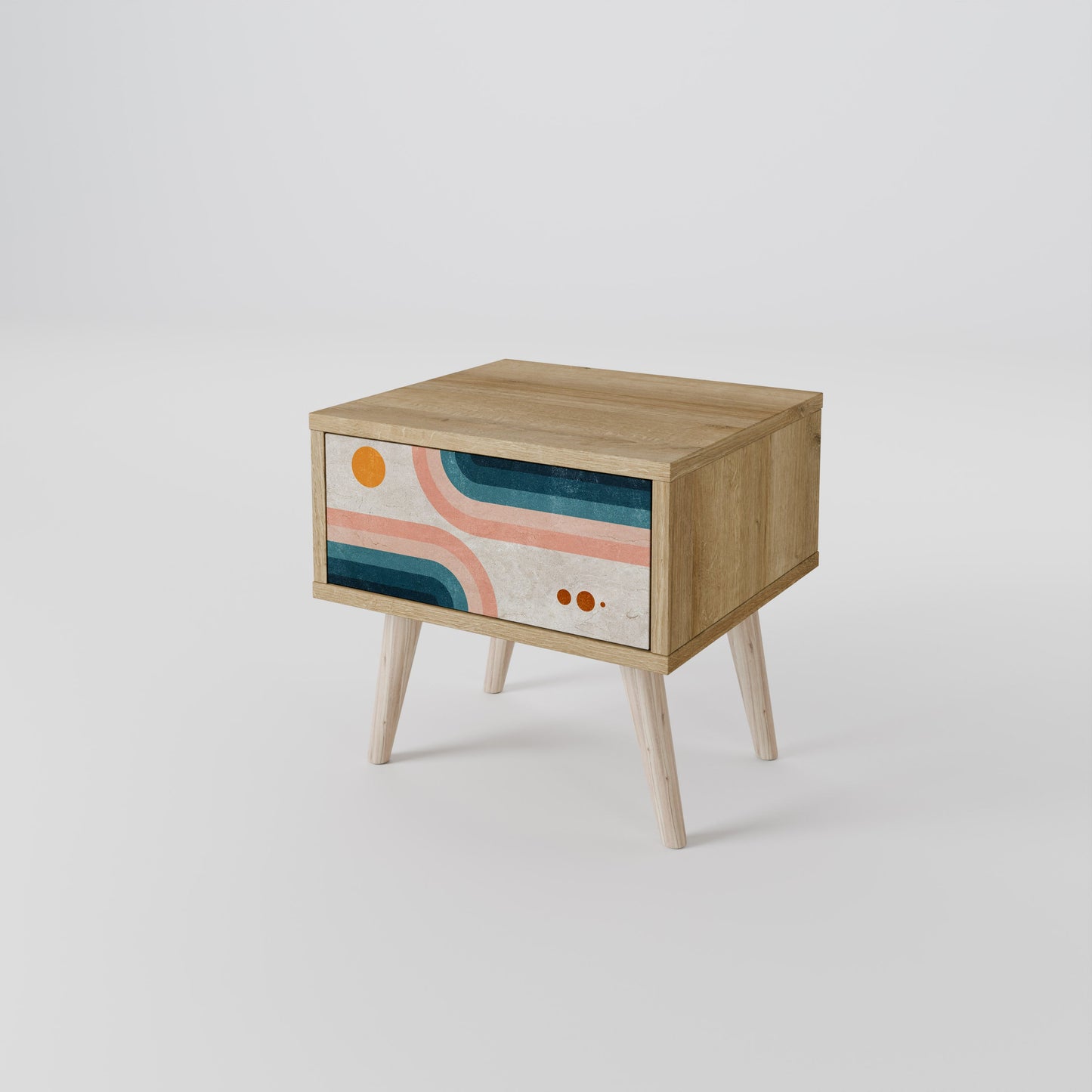 TWO HALVES Comodino in Effetto Rovere