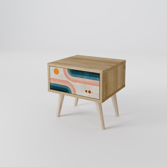 TWO HALVES Comodino in Effetto Rovere