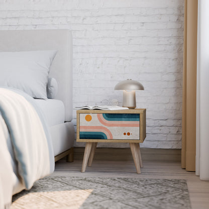 TWO HALVES Comodino in Effetto Rovere