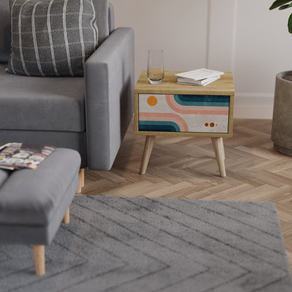 TWO HALVES Comodino in Effetto Rovere