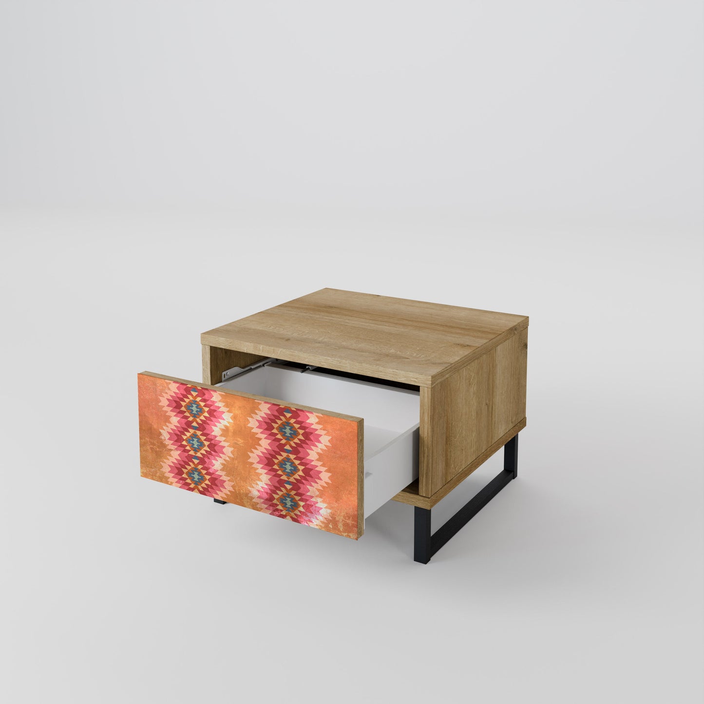 INDIAN FOLK Comodino in Effetto Rovere