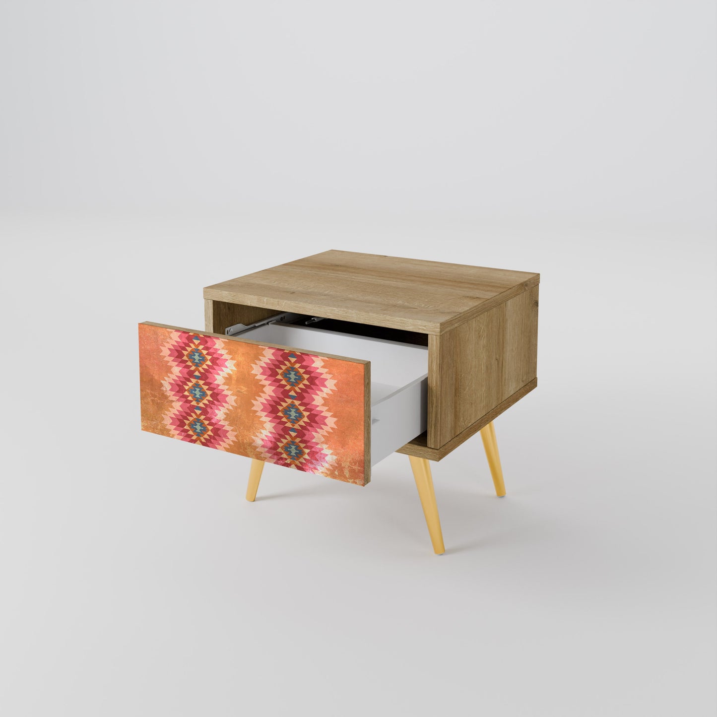 INDIAN FOLK Comodino in Effetto Rovere