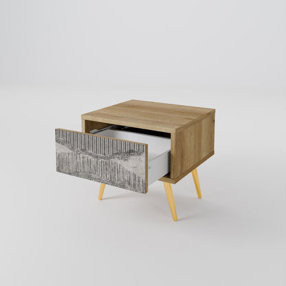 GRAIN LINES Comodino in Effetto Rovere