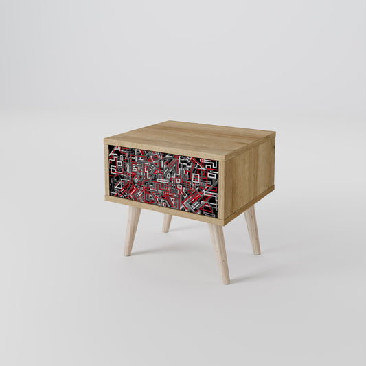 BROKEN LINES Comodino in Effetto Rovere