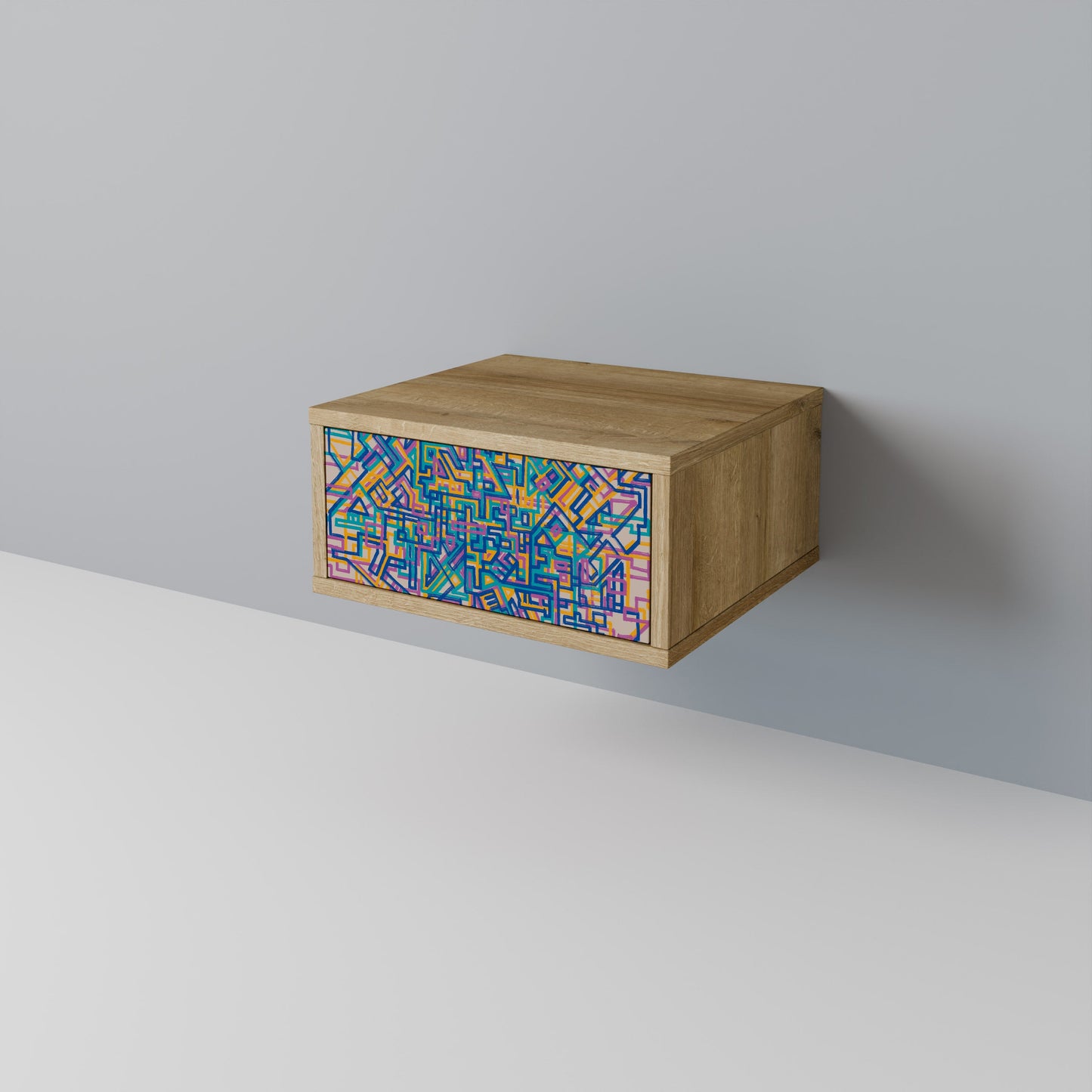 MEMORIES MAP Comodino in Effetto Rovere