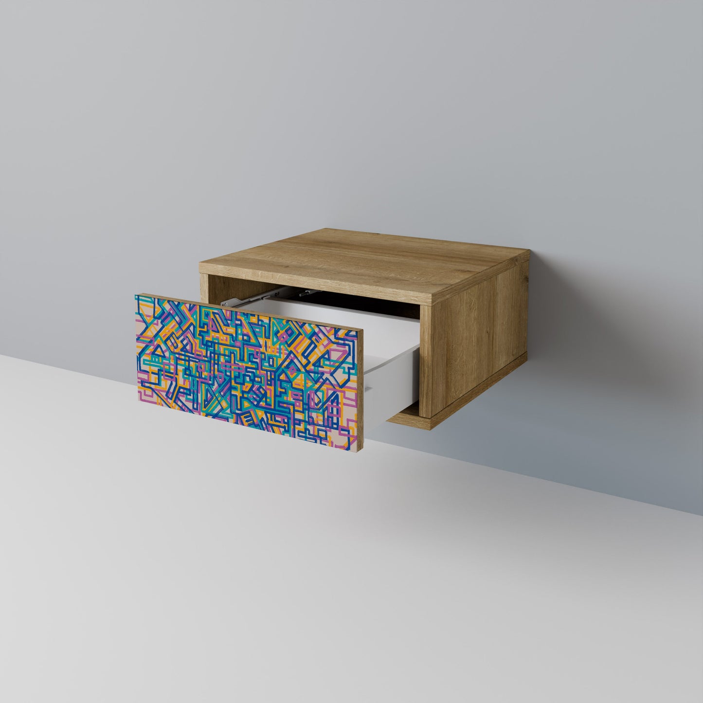 MEMORIES MAP Comodino in Effetto Rovere