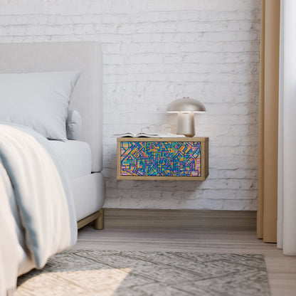 MEMORIES MAP Comodino in Effetto Rovere