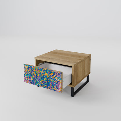 MEMORIES MAP Comodino in Effetto Rovere