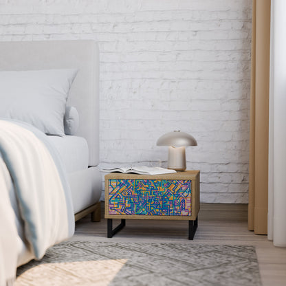 MEMORIES MAP Comodino in Effetto Rovere