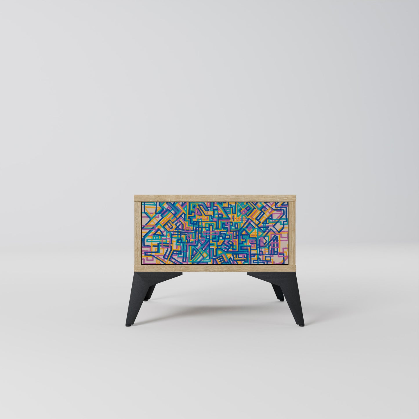 MEMORIES MAP Comodino in Effetto Rovere