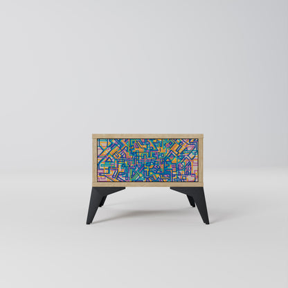 MEMORIES MAP Comodino in Effetto Rovere