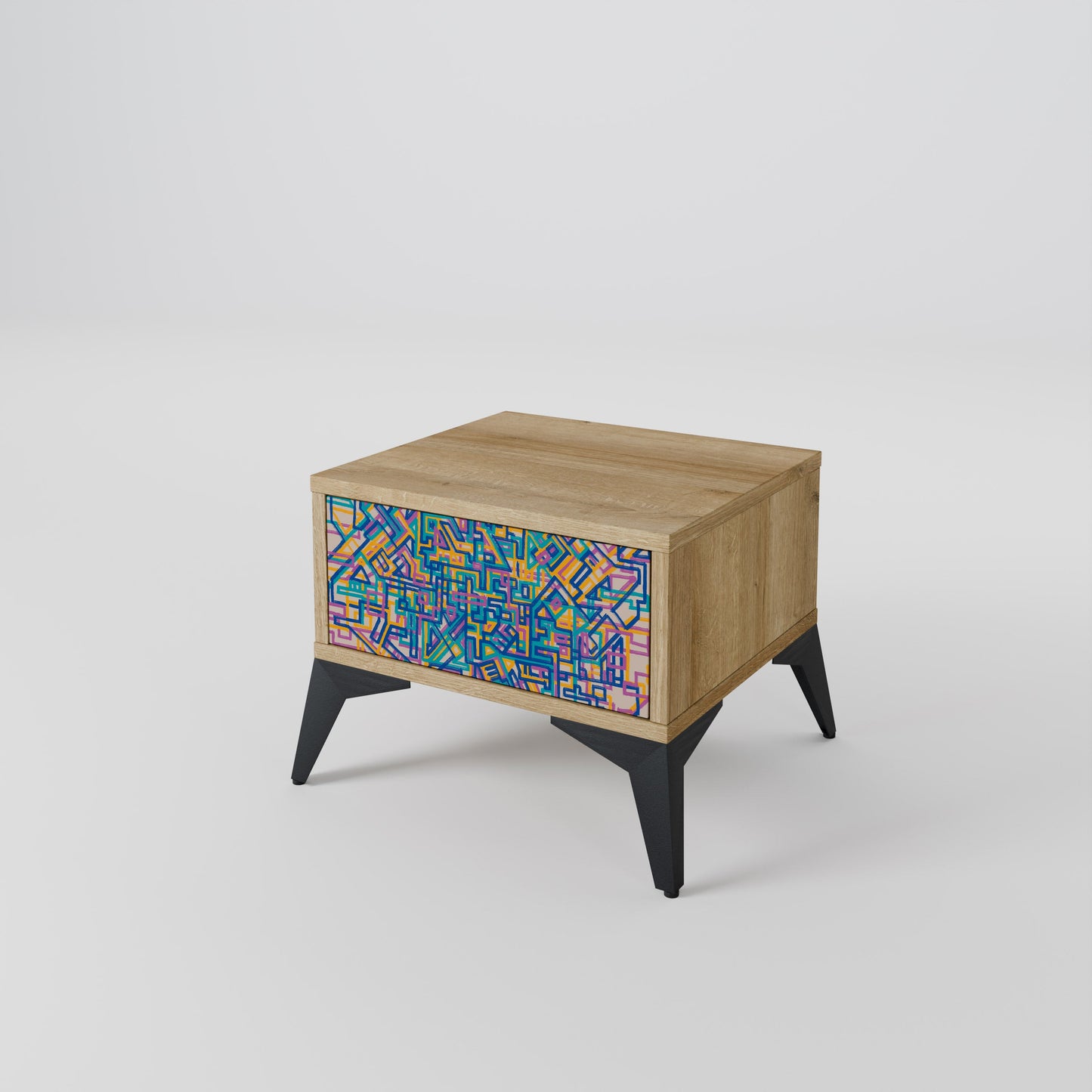 MEMORIES MAP Comodino in Effetto Rovere