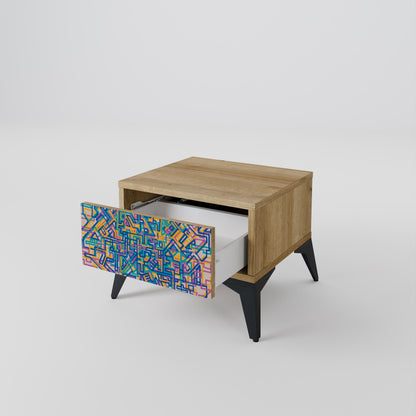 MEMORIES MAP Comodino in Effetto Rovere