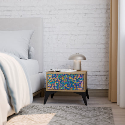 MEMORIES MAP Comodino in Effetto Rovere