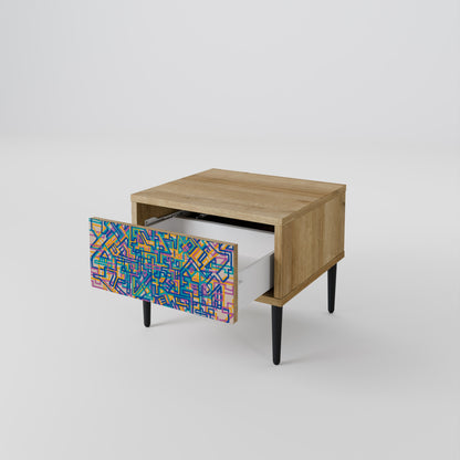 MEMORIES MAP Comodino in Effetto Rovere