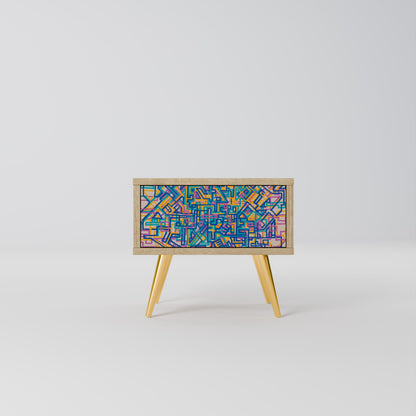 MEMORIES MAP Comodino in Effetto Rovere