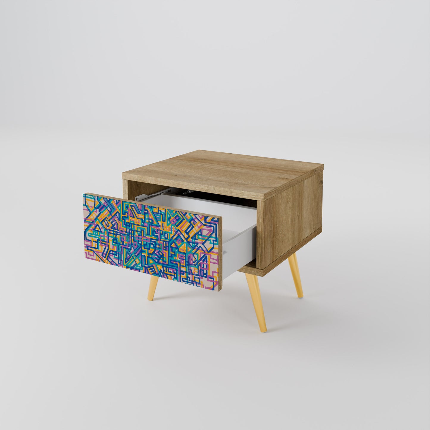 MEMORIES MAP Comodino in Effetto Rovere