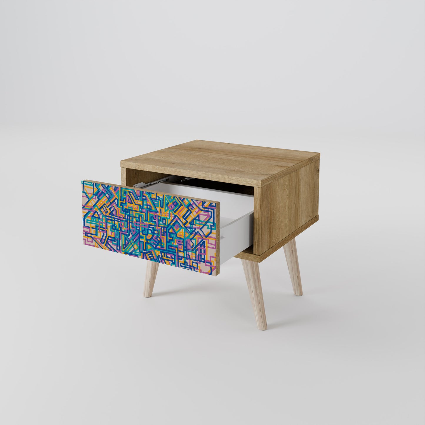 MEMORIES MAP Comodino in Effetto Rovere