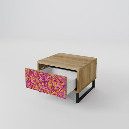 LOVELY MEMORIES Comodino in Effetto Rovere