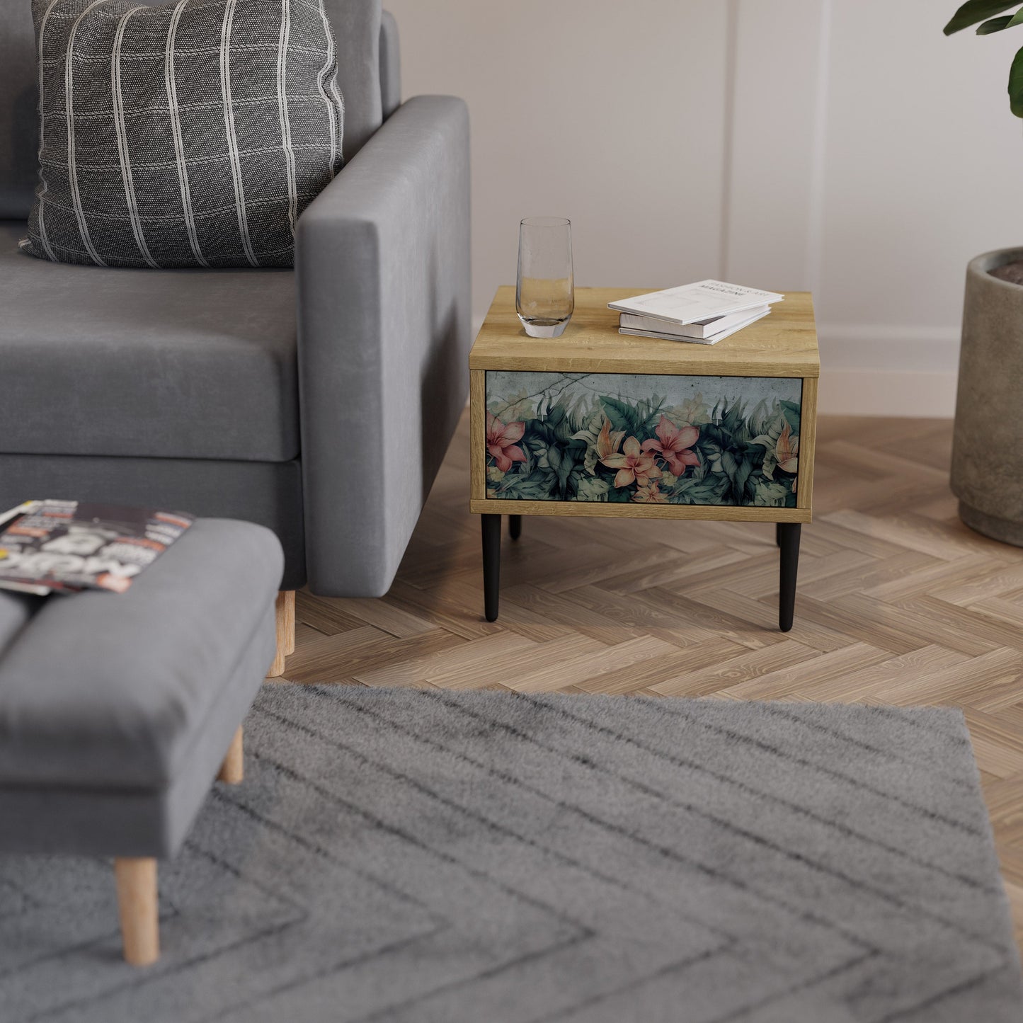 HEAVENLY BLOOM Comodino in Effetto Rovere