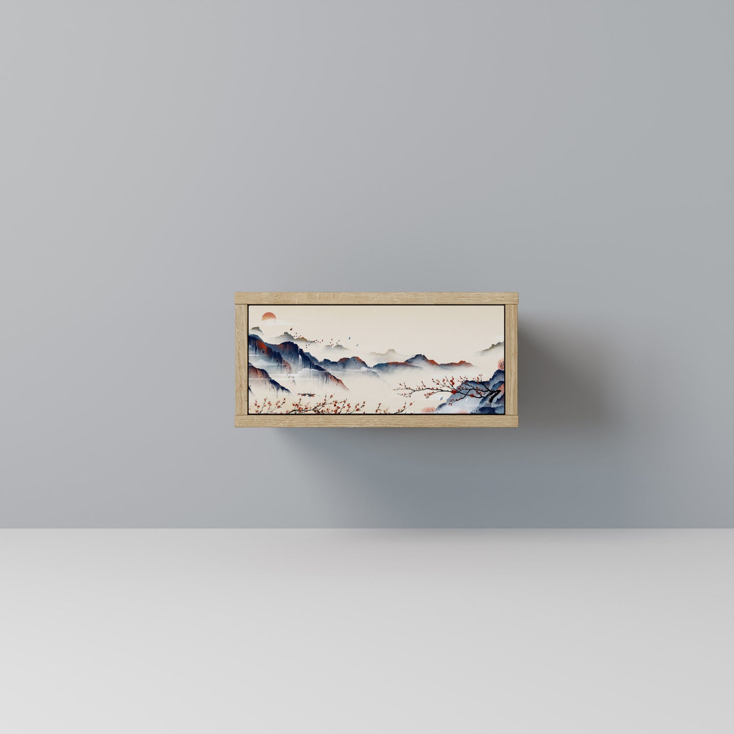 JAPANESE LANDSCAPE Comodino in Effetto Rovere