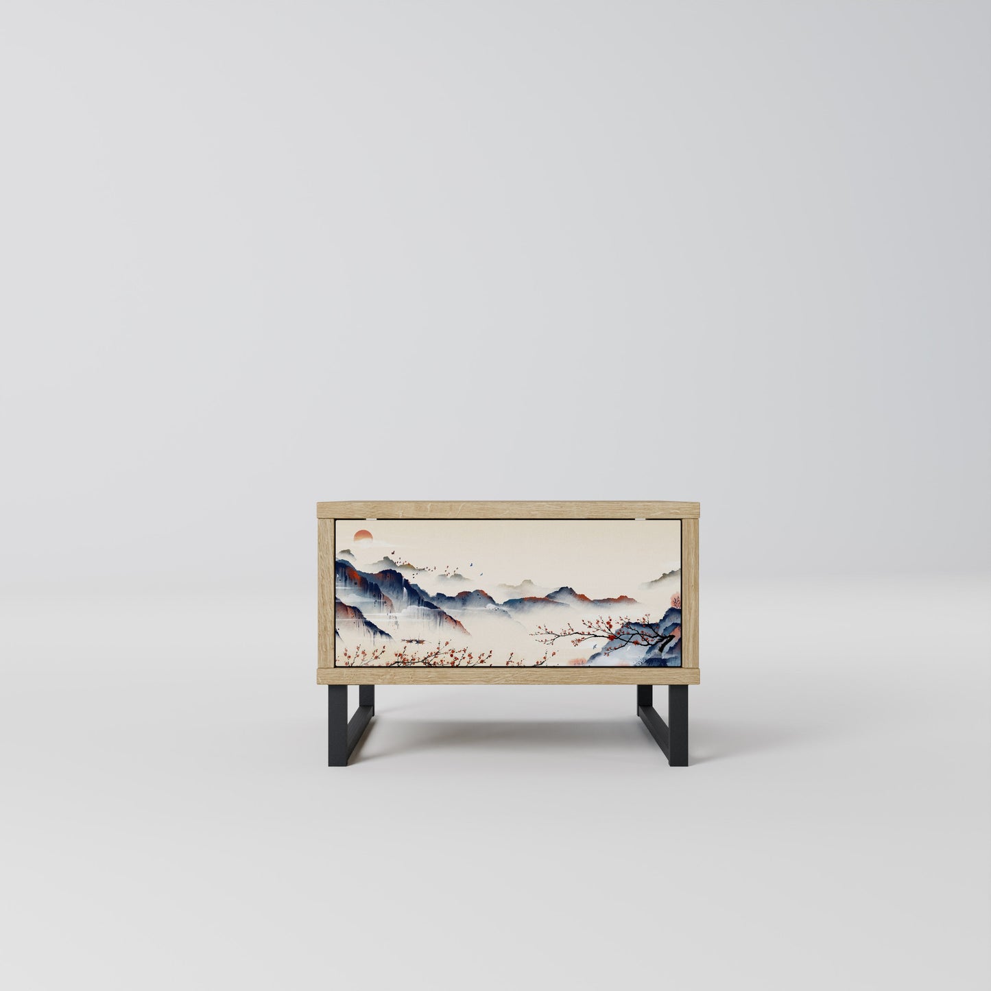 JAPANESE LANDSCAPE Comodino in Effetto Rovere