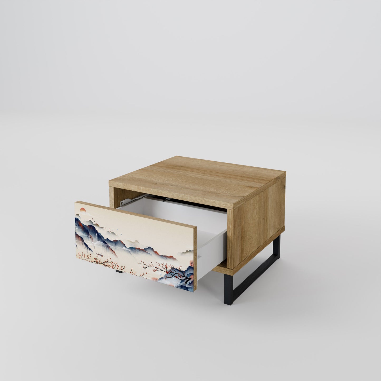 JAPANESE LANDSCAPE Comodino in Effetto Rovere