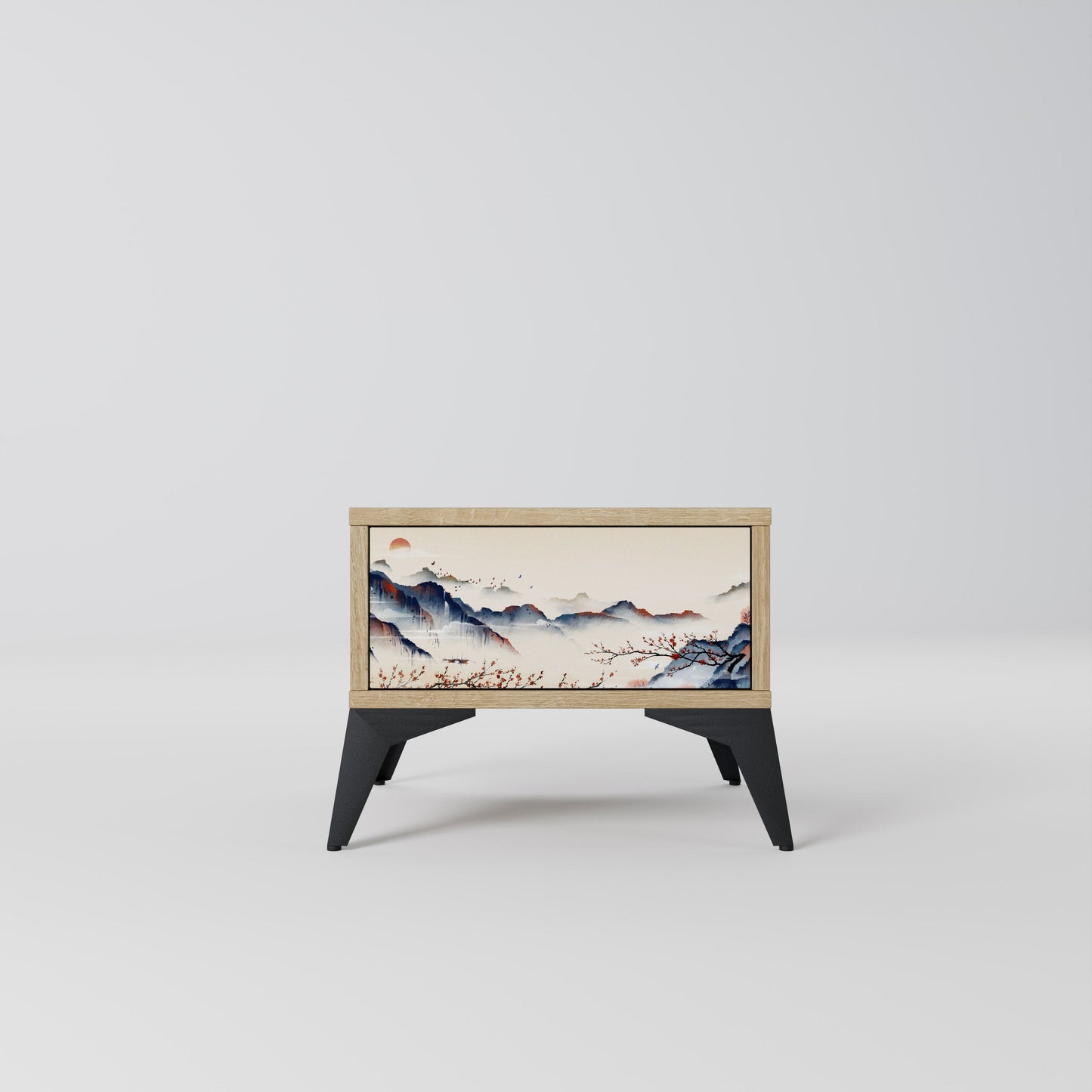 JAPANESE LANDSCAPE Comodino in Effetto Rovere