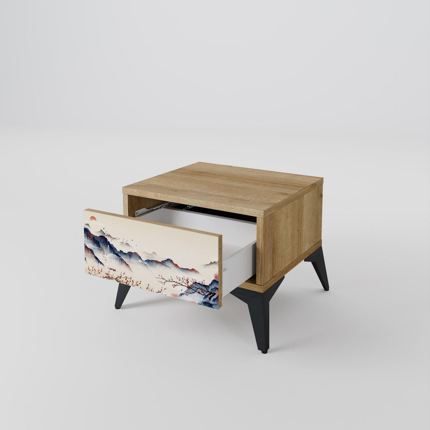 JAPANESE LANDSCAPE Comodino in Effetto Rovere