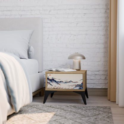JAPANESE LANDSCAPE Comodino in Effetto Rovere