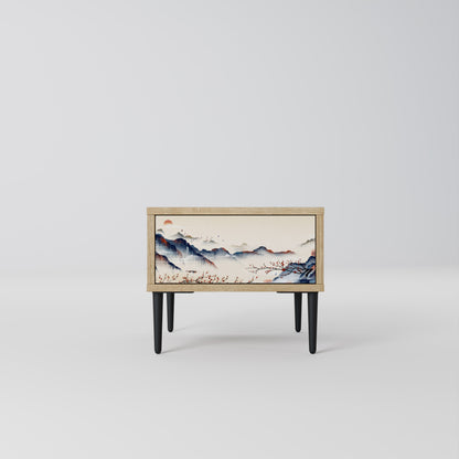 JAPANESE LANDSCAPE Comodino in Effetto Rovere