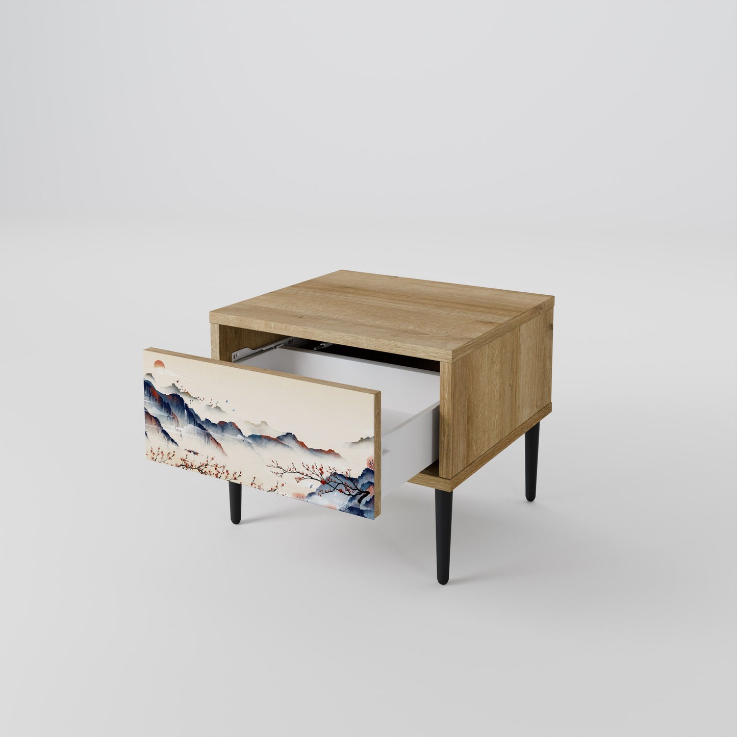 JAPANESE LANDSCAPE Comodino in Effetto Rovere