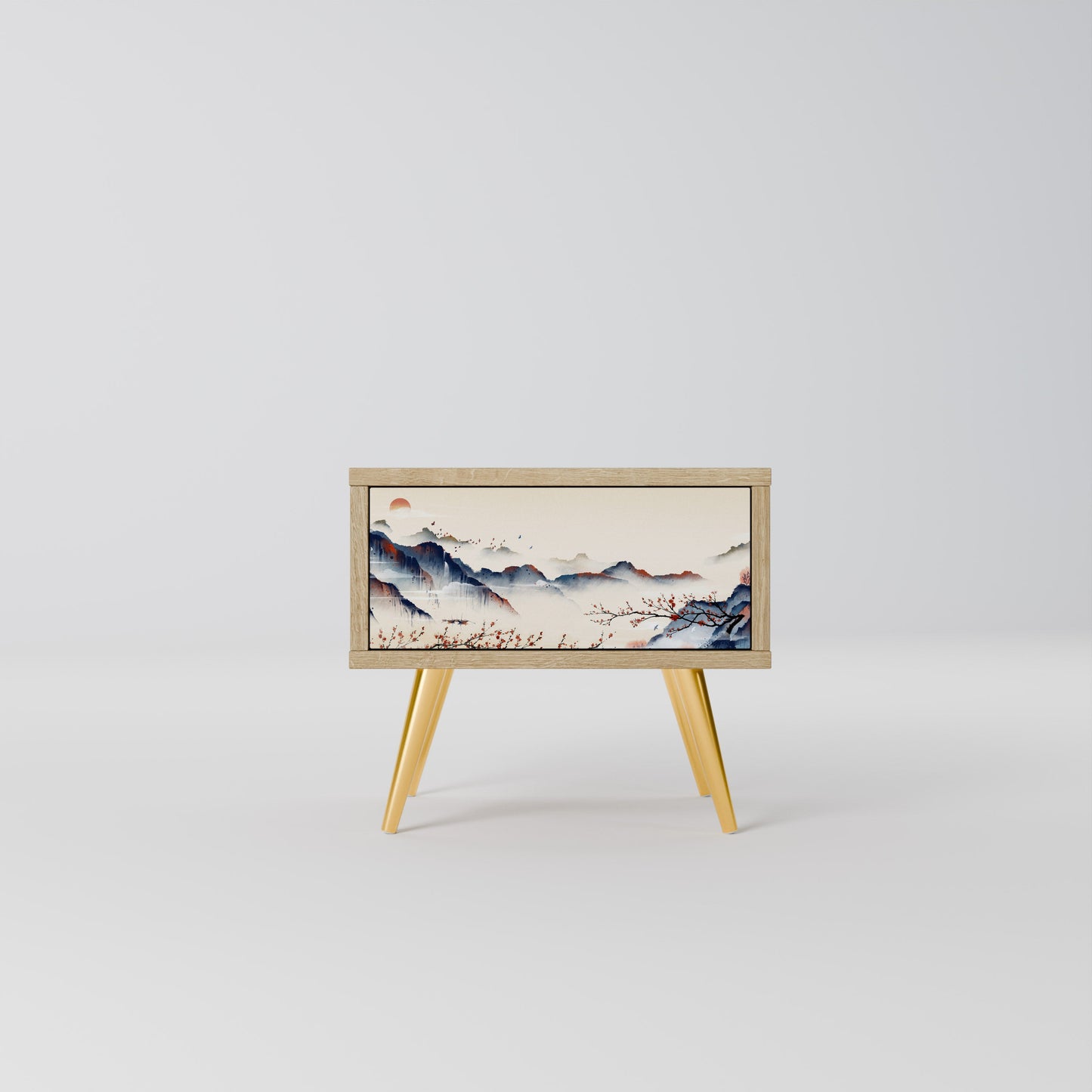 JAPANESE LANDSCAPE Comodino in Effetto Rovere