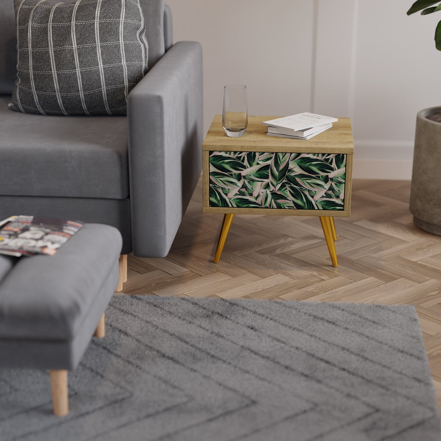 EERIE STROMANTHE Comodino in Effetto Rovere