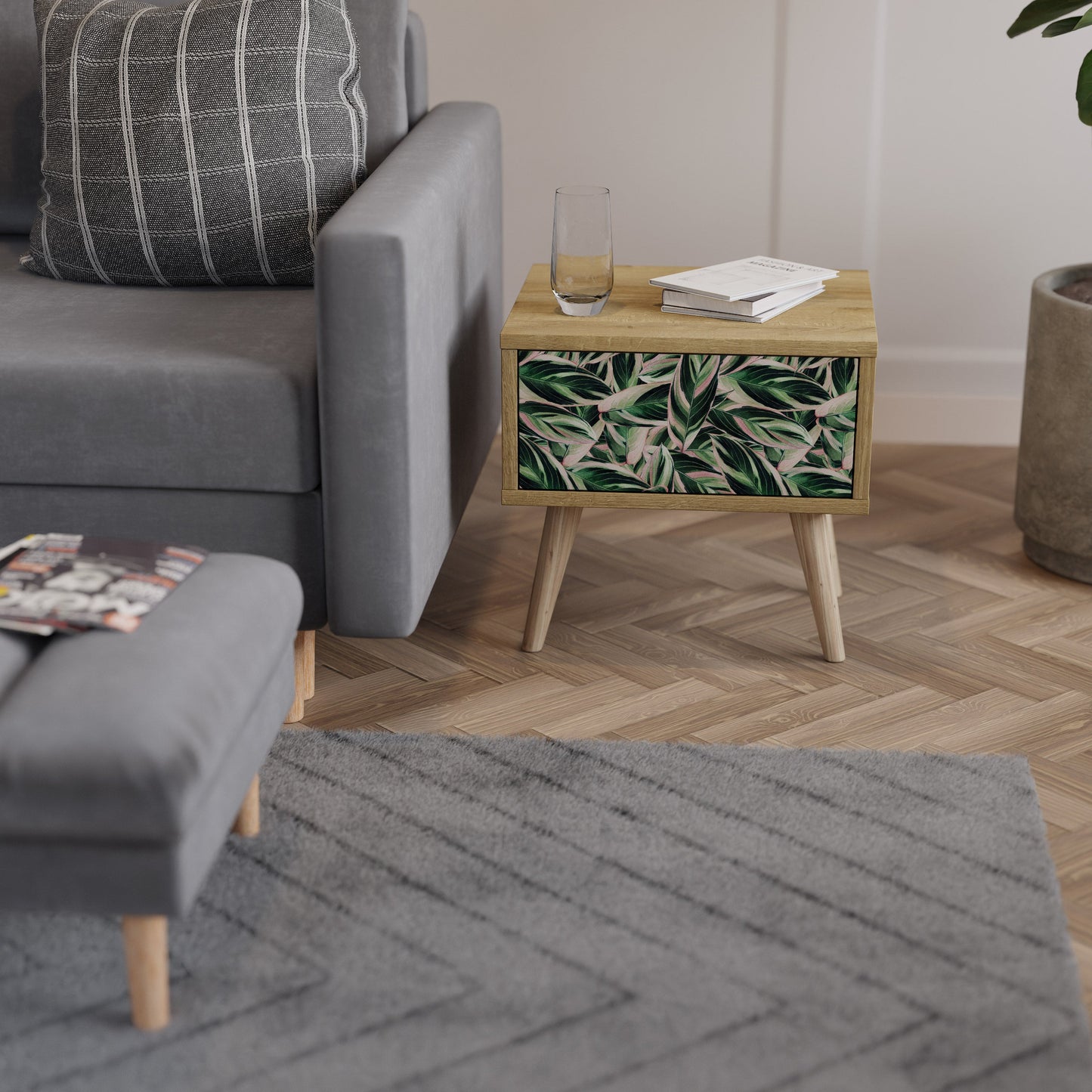 EERIE STROMANTHE Comodino in Effetto Rovere