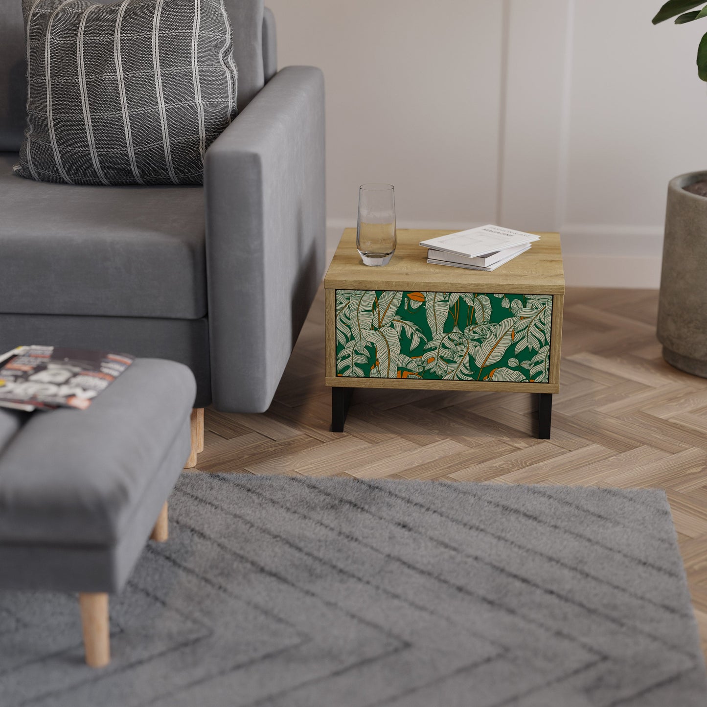 VERDANT PLEASURES Comodino in Effetto Rovere