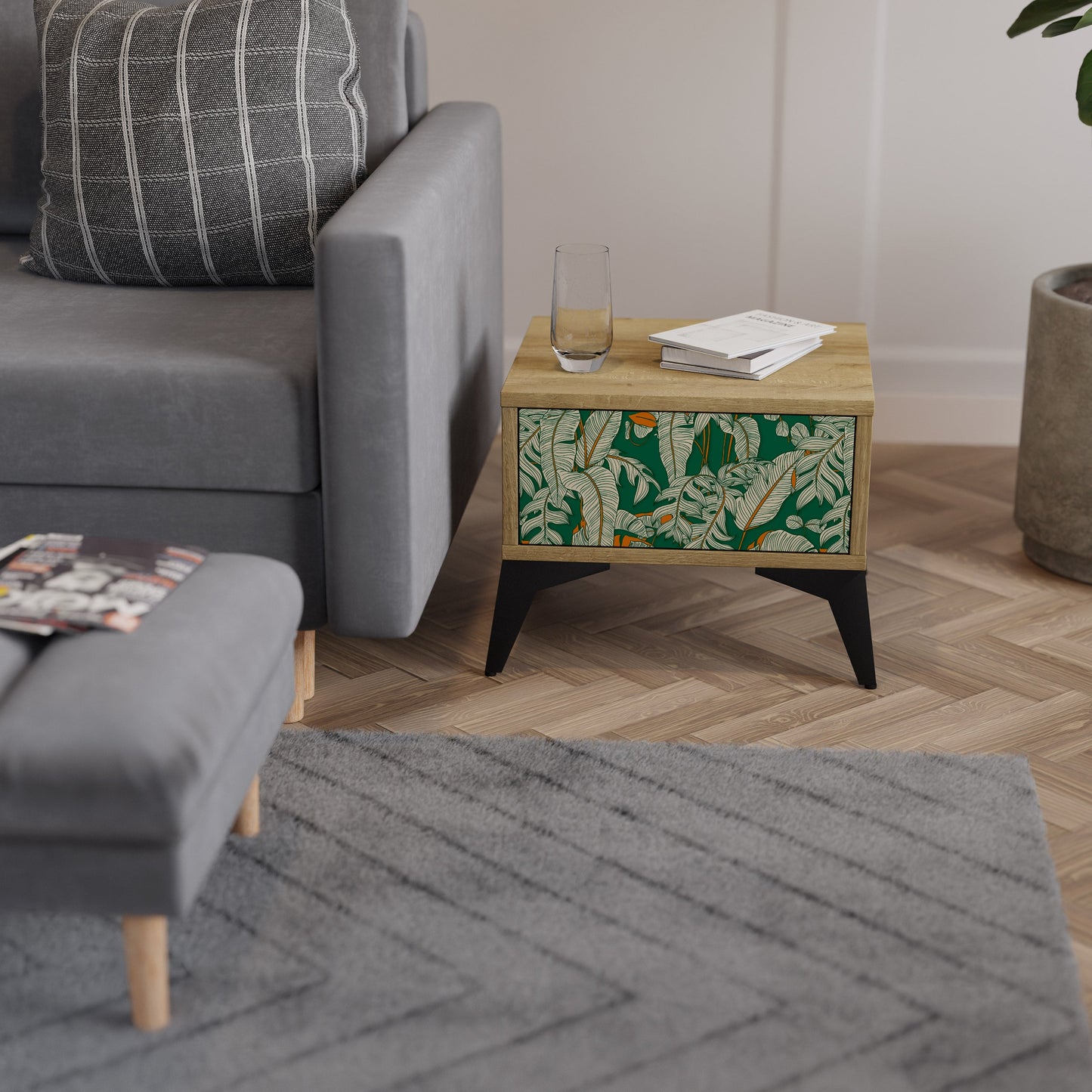 VERDANT PLEASURES Comodino in Effetto Rovere